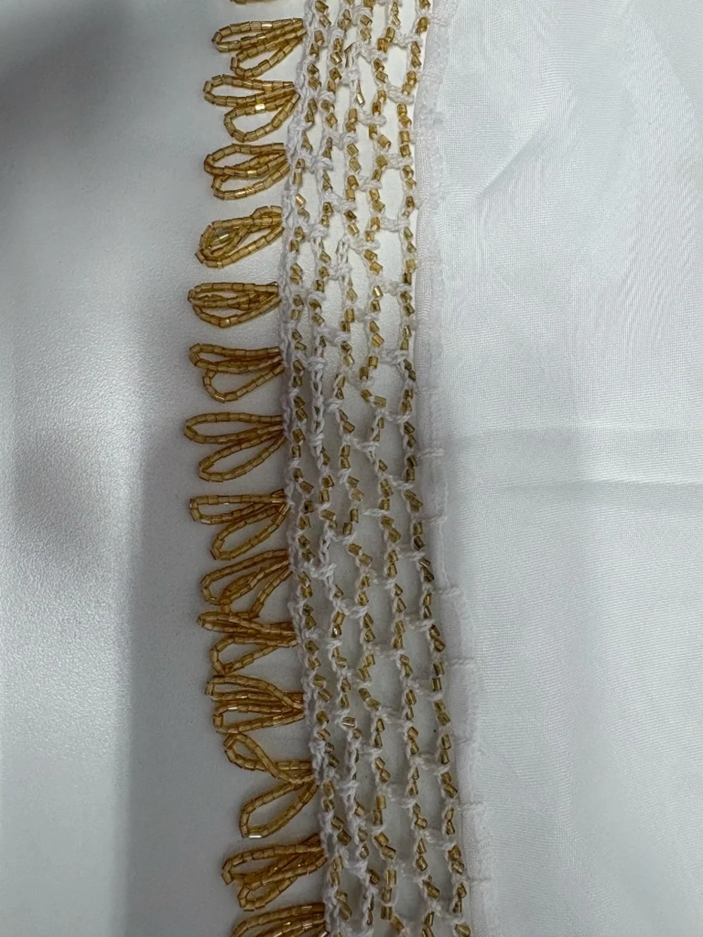 Egyptian Belly Dance Hip Scarf With Gold Bead Trimming - 39